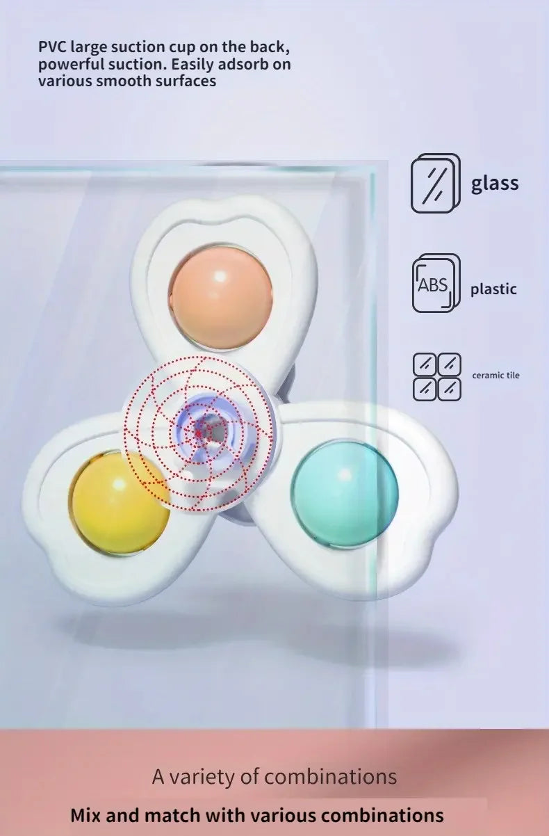 Suction Cup Spinner Toy – Baby Bath Sensory & Stress Relief Set (3-Pack)