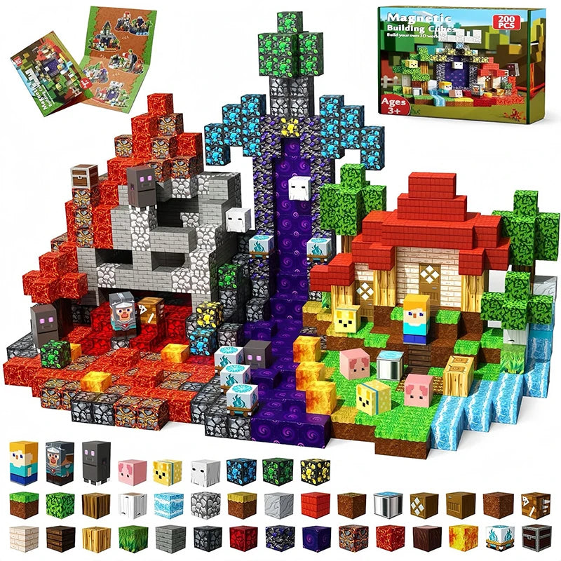 Magnetic Tiles Building Blocks Set – 100 to 300 Pieces STEM Toy for Kids