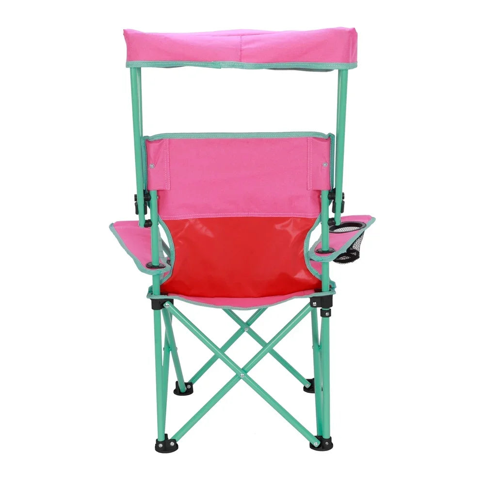 Kids Canopy Camp Chair with Adjustable Sunshade & Safety Lock