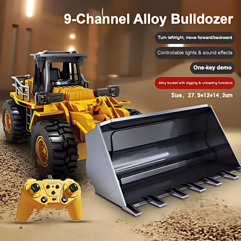 Alloy Remote Control Excavator Toy Car with Lights Sound Effect Electric Excavator Automobile Engineering Vehicle Children Gifts