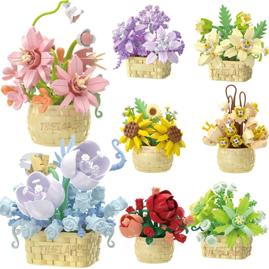 DIY Flower & Plant Building Blocks Set