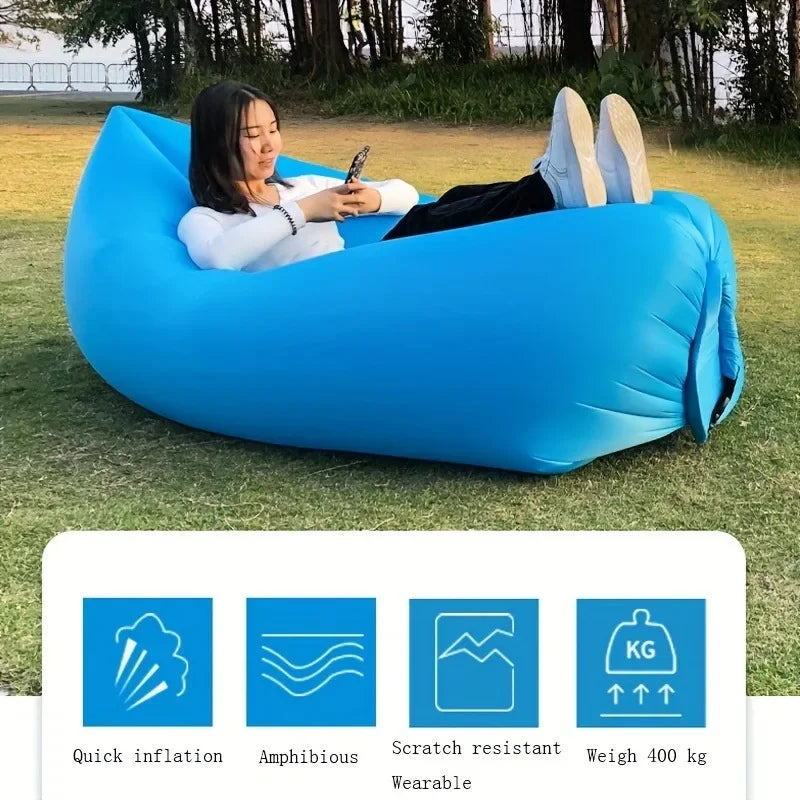 Inflatable Air Sofa Bag – Portable Lounger for Camping, Beach & Festivals