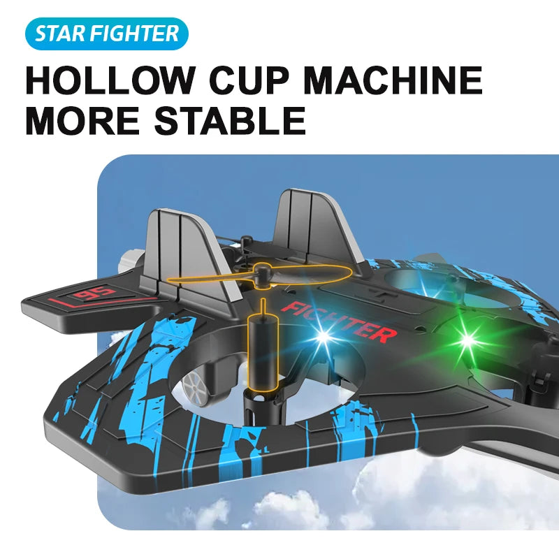 2.4G RC Stunt Helicopter with LED Lights – Foam Glider UAV for Kids & Beginners