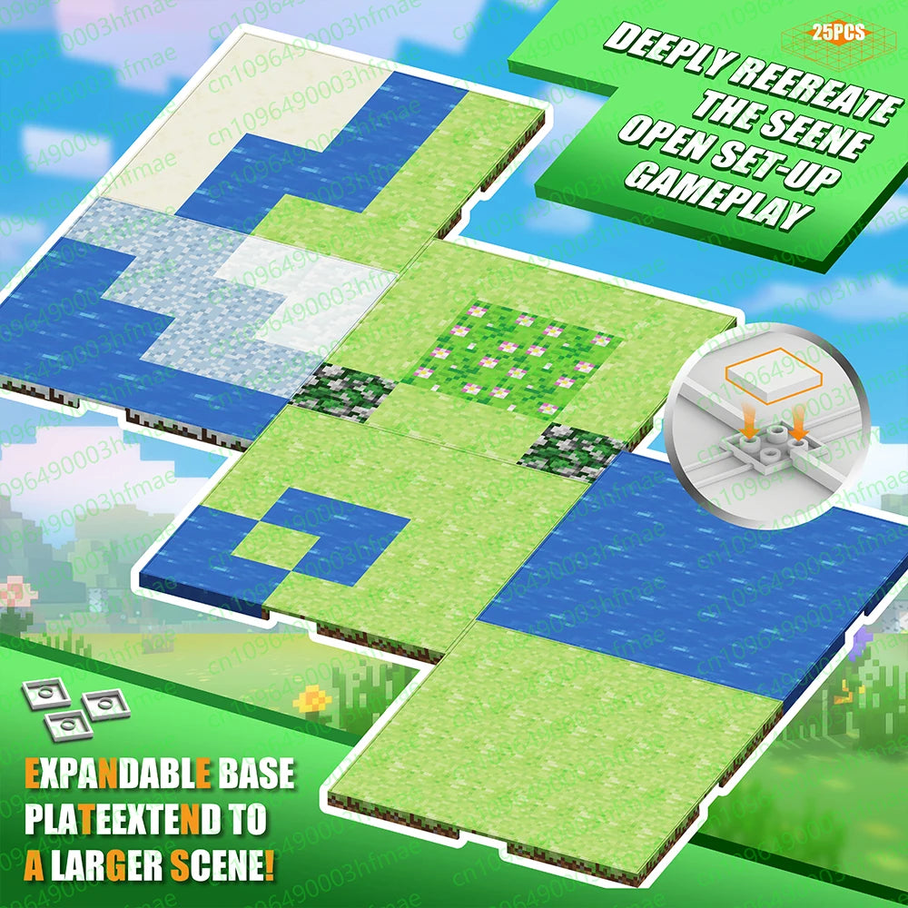 Magnetic Building Blocks Magnetic Bottom Plate Match Mine Games World Toys Gifts For Children Lawn Pond Desert Snowfield River