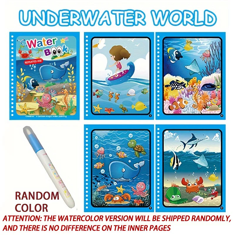 Magic Water Drawing Book – Reusable Montessori Coloring Toy for Kids