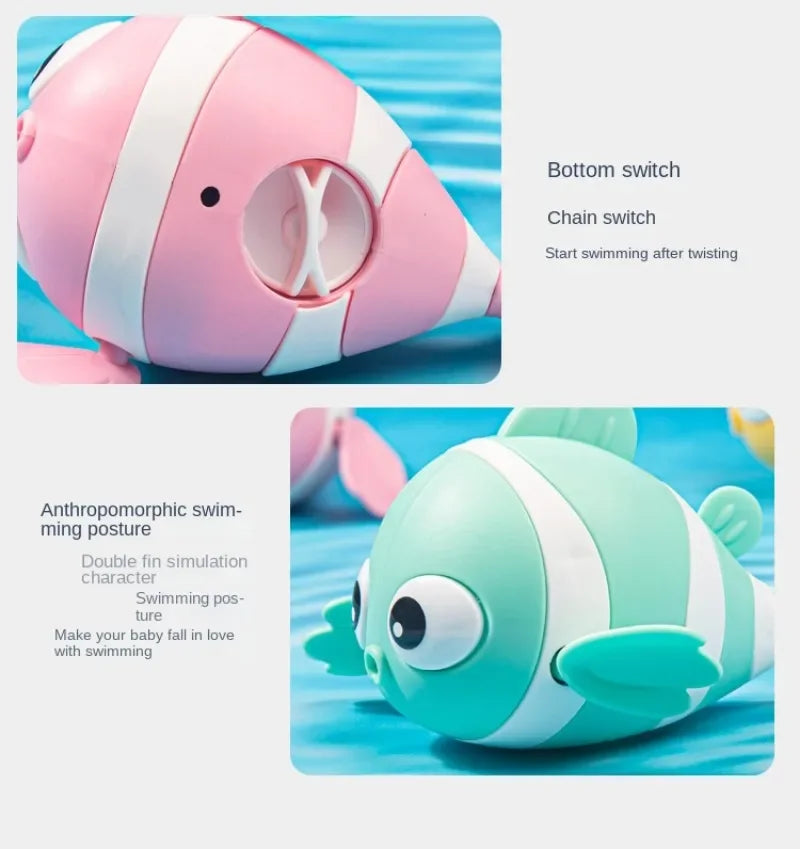 Wind-Up Clown Fish Bath Toy for Babies & Toddlers