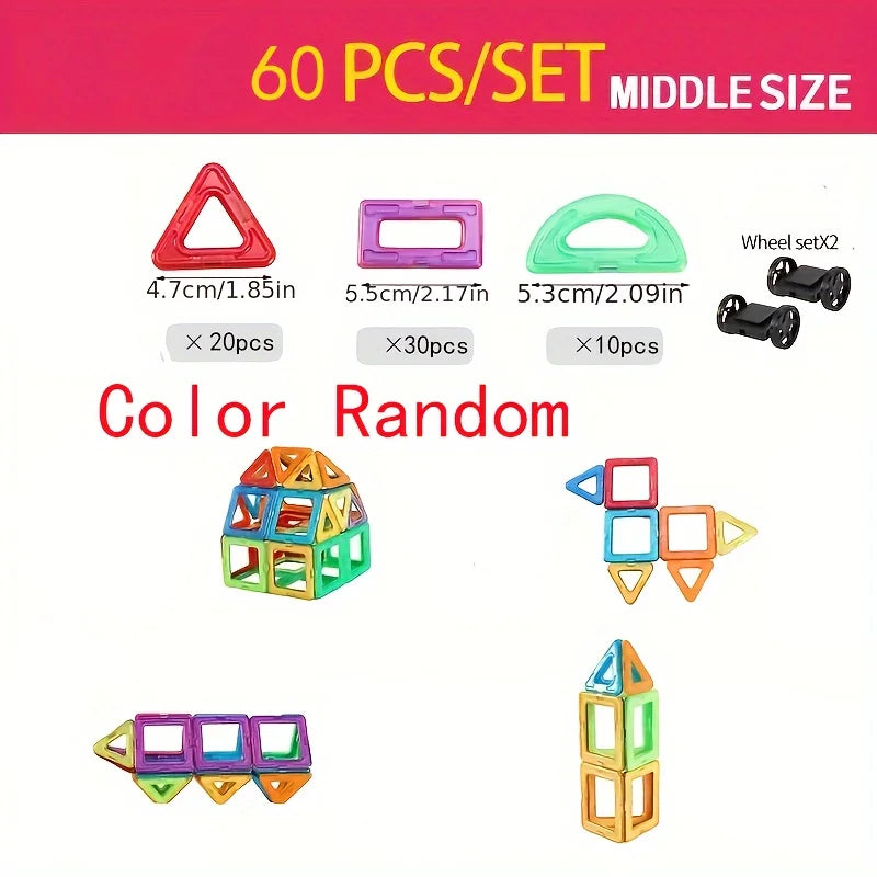 Magnetic Building Blocks Set – 20 to 100 Pieces for Kids Ages 4-6