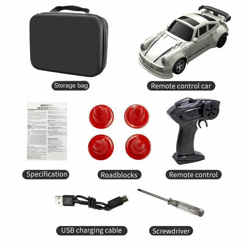 KF20 1:64 Mini Drift RC Car – 4-Wheel Remote Control Desk Racing Toy