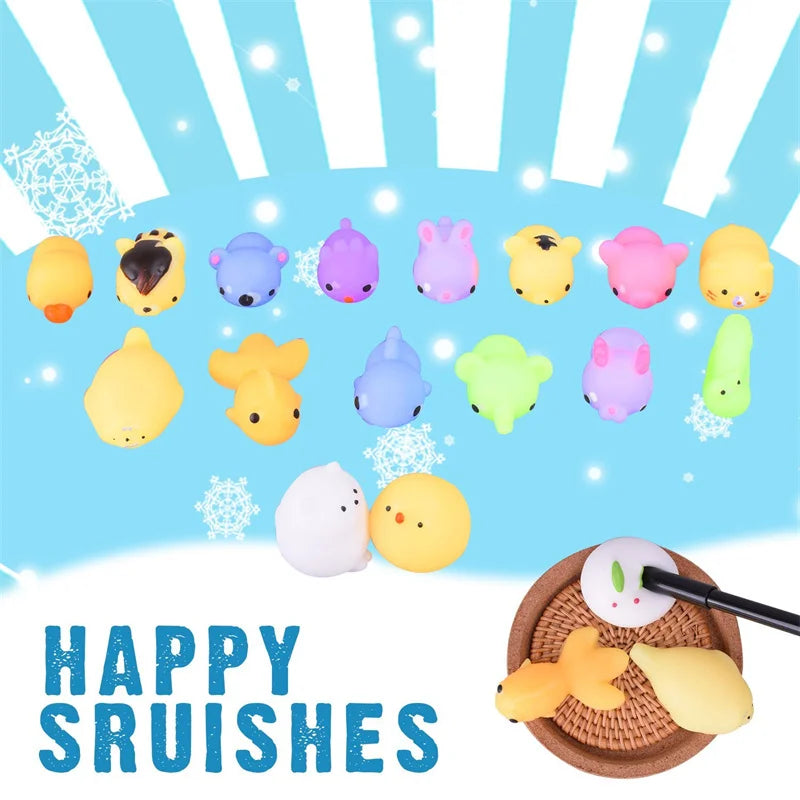 Mochi Squishies Kawaii Animal Toys – Stress Relief Party Favors 5–50 Pack