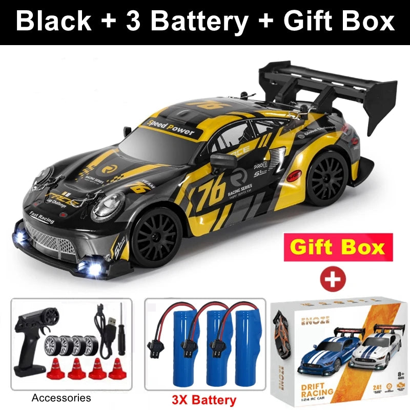 4WD RC Drift Car – GTRPRO 1:24 Scale Racing Car with LED Lights