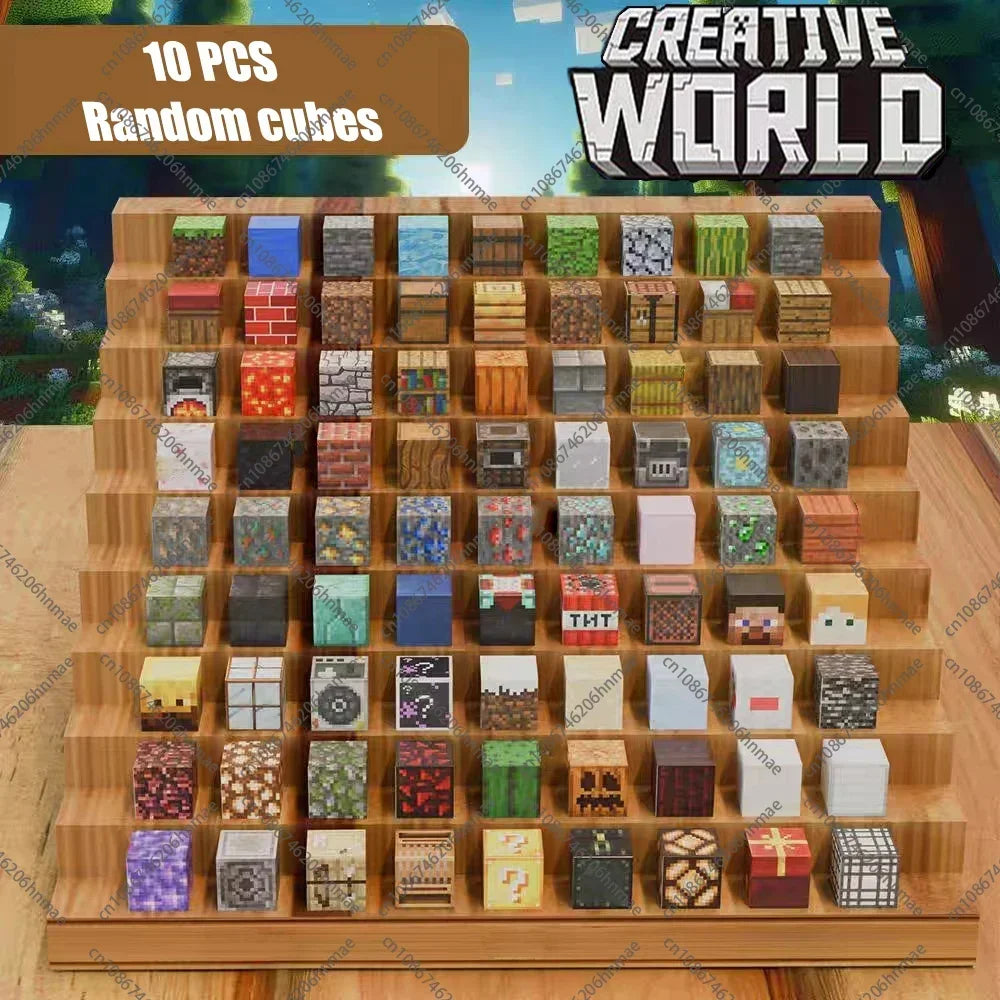 Magnetic Building Blocks Mine World Montessori Educational STEM Sensory Toy for Magnet Cube Kids Boys Girls Ages 3+ DIY Toy Gift