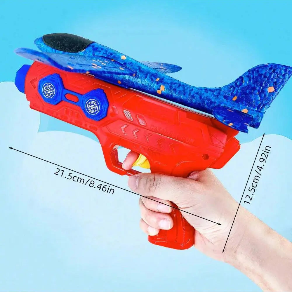 Foam Catapult Planes – Outdoor Glider Launch Set – New gun Red
