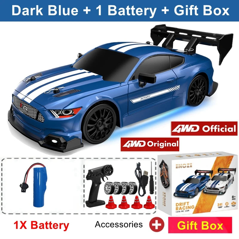 4WD RC Drift Car – GTRPRO 1:24 Scale Racing Car with LED Lights
