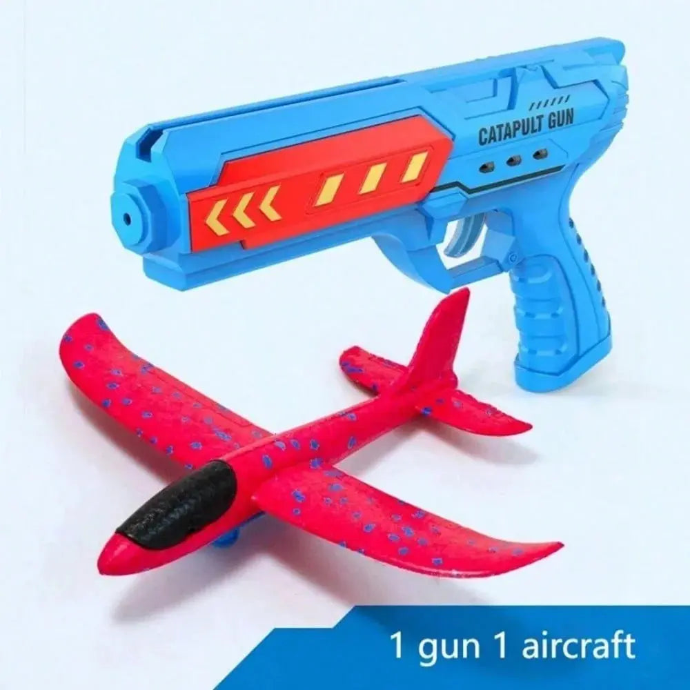 Foam Catapult Planes – Outdoor Glider Launch Set – Large gun blue