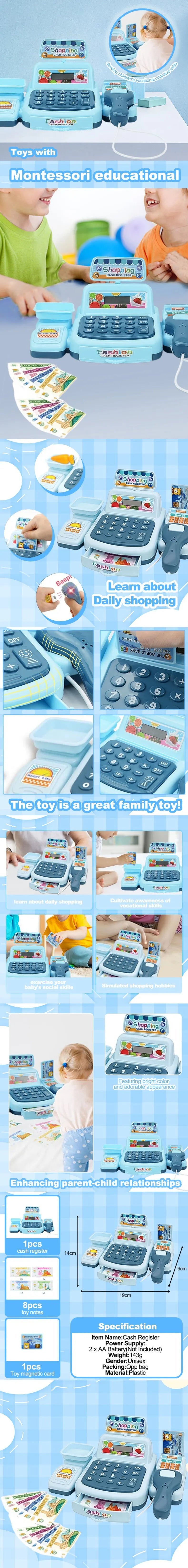 Electronic Supermarket Cashier Toy with Lights & Sound