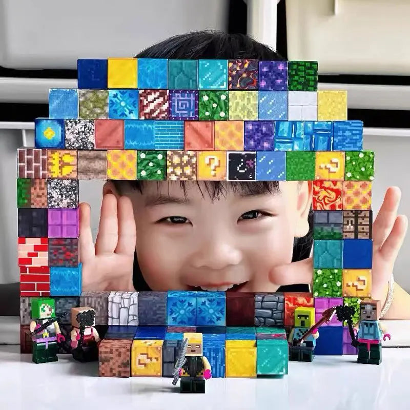 500PCS Magnetic Building Blocks Montessori STEM Educational Sensory Toys Mine World Magnet Cube Gifts For Kids Boys Girls