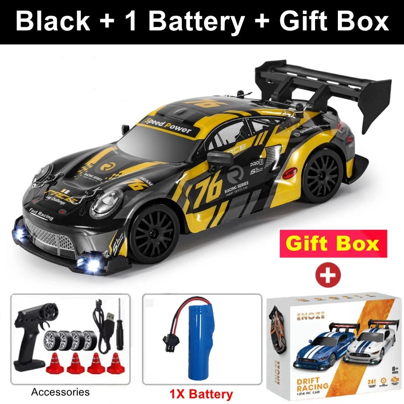 4WD RC Drift Car – GTRPRO 1:24 Scale Racing Car with LED Lights