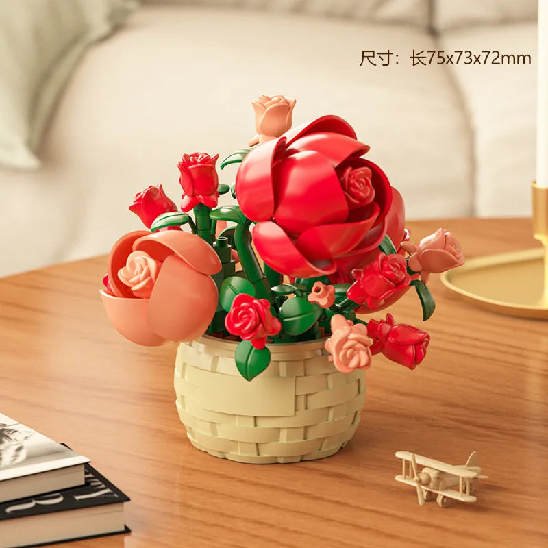DIY Flower & Plant Building Blocks Set