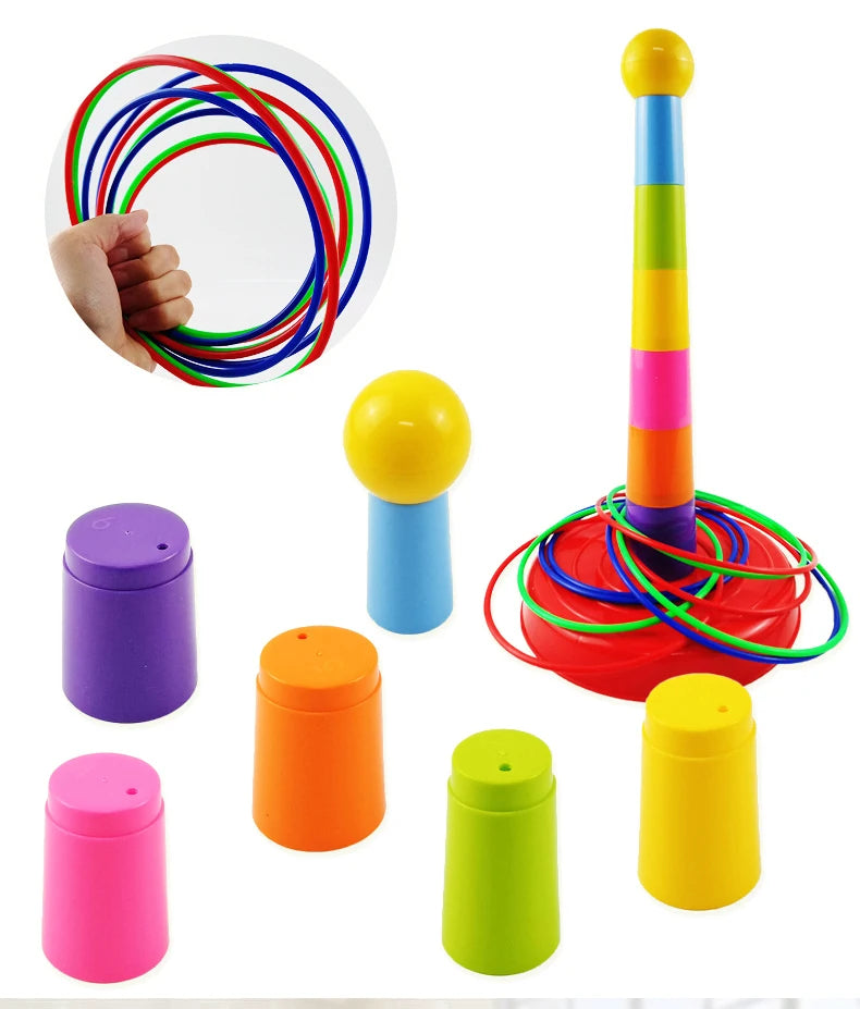 Ring Toss & Stacking Tower Game for Kids