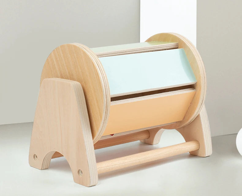 New Montessori Macaroon Color Spinning Drum Match Coin Box Permanent Box Round Rectangular Box Kids Sensory Toys for Baby Gifts