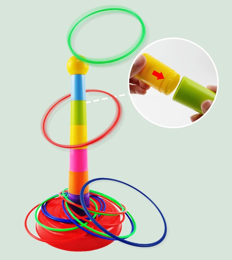 Ring Toss & Stacking Tower Game for Kids
