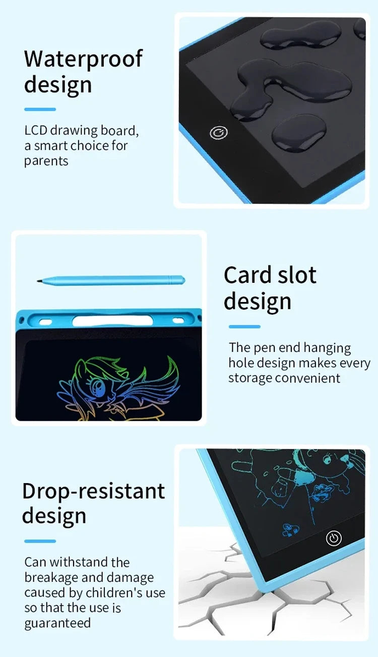 10inch LCD Color Doodle Drawing Board Handwriting Pad Electronic Writing Blackboard Birthday/Back-to-School Gift Educational Toy