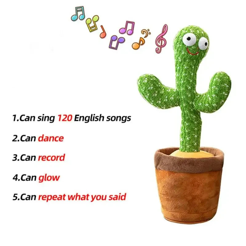 Dancing Cactus Talking Plush Toy with Music & Lights