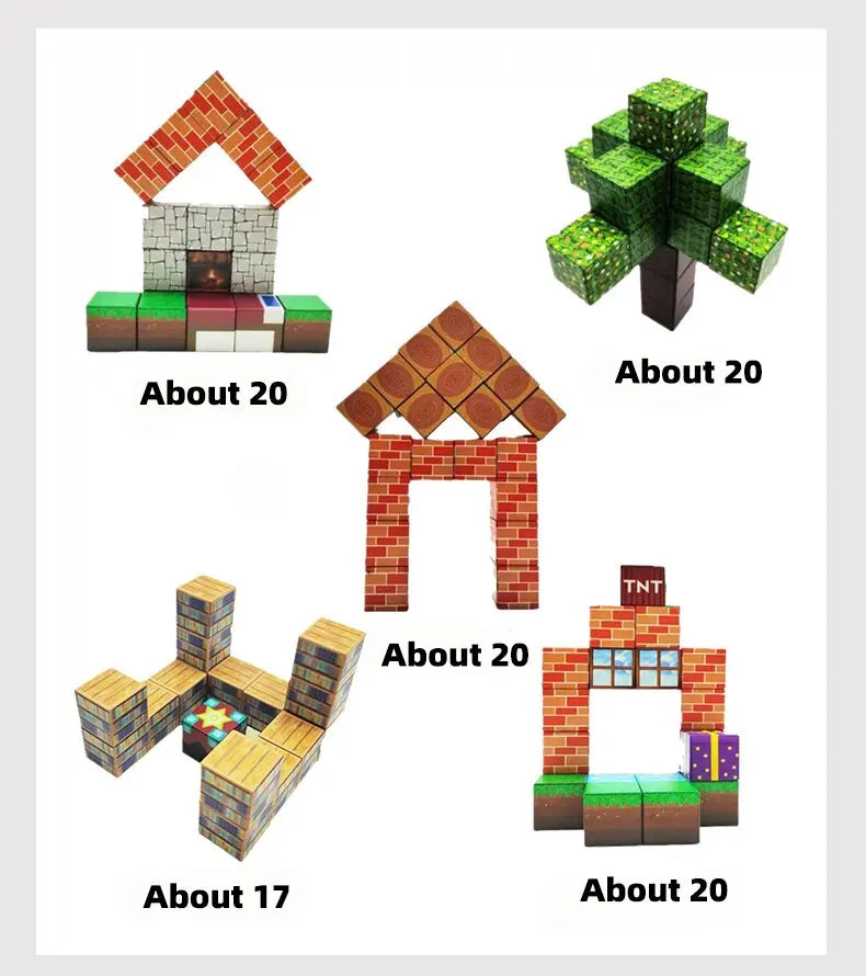 500PCS Magnetic Building Blocks Montessori STEM Educational Sensory Toys Mine World Magnet Cube Gifts For Kids Boys Girls