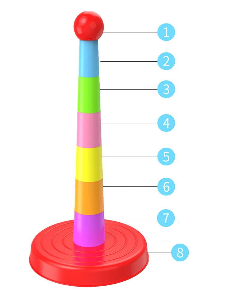 Ring Toss & Stacking Tower Game for Kids