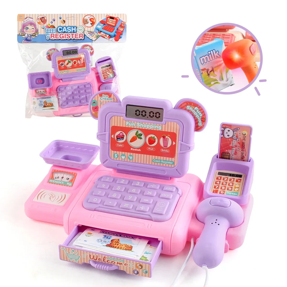 Electronic Supermarket Cashier Toy with Lights & Sound