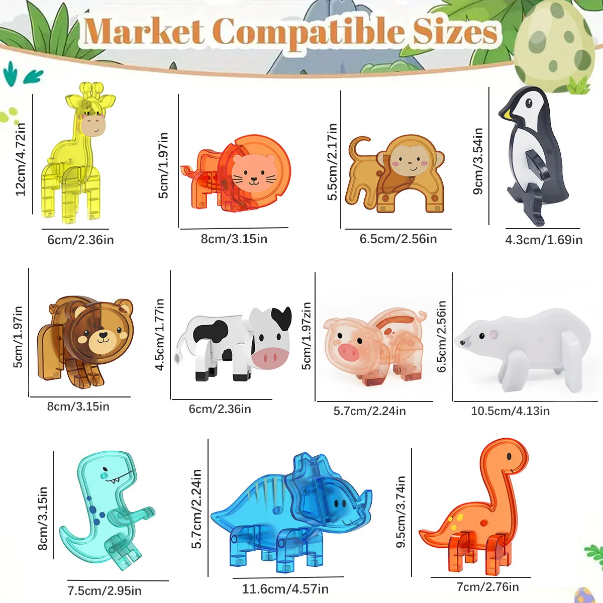 Magnetic Tile Animal Accessories – Mini Animal Puzzle Add-Ons for Kids