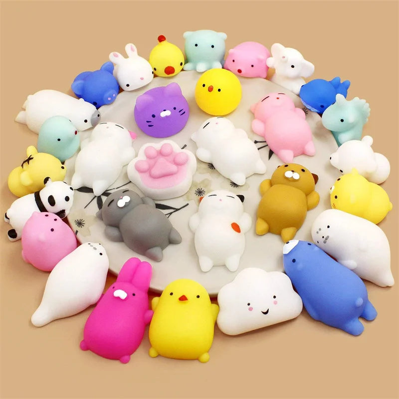 Mochi Squishies Kawaii Animal Toys – Stress Relief Party Favors 5–50 Pack