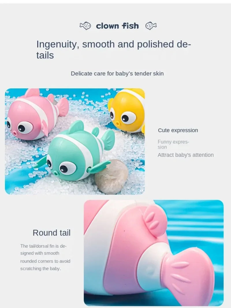 Wind-Up Clown Fish Bath Toy for Babies & Toddlers