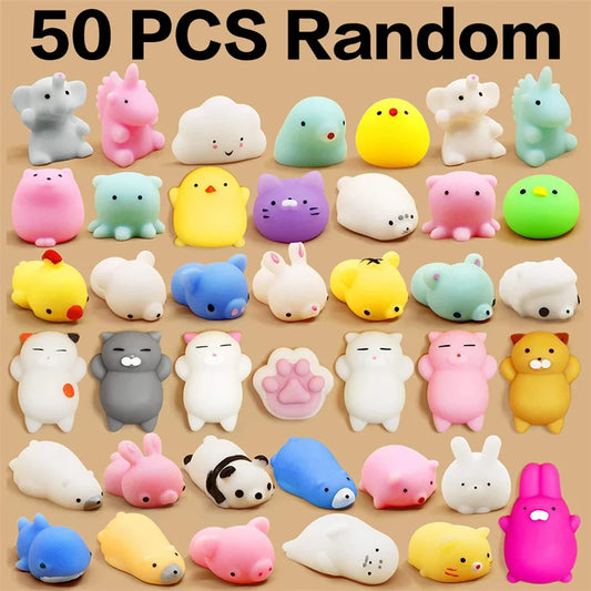 Mochi Squishies Kawaii Animal Toys – Stress Relief Party Favors 5–50 Pack