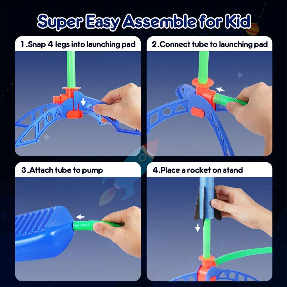 Air-Powered Rocket Launcher Toy for Kids