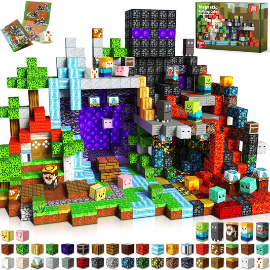Magnetic Tiles Building Blocks Set – 100 to 300 Pieces STEM Toy for Kids