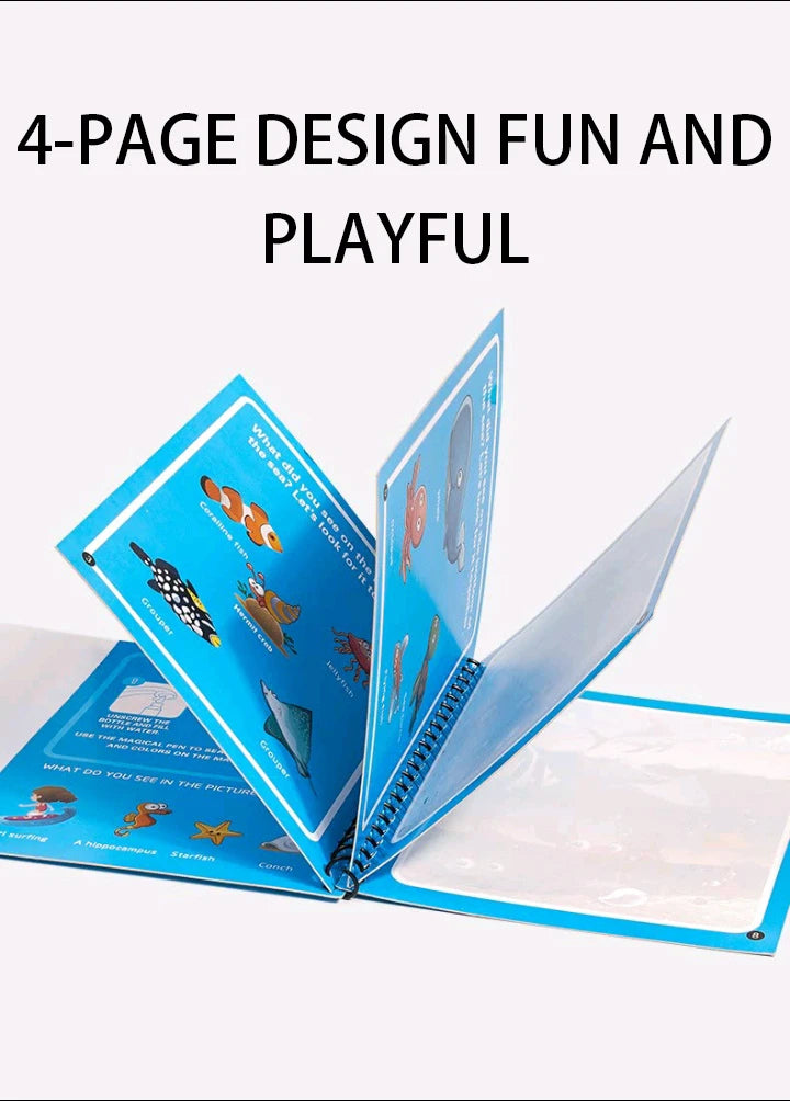 Magic Water Drawing Book – Reusable Montessori Coloring Toy for Kids