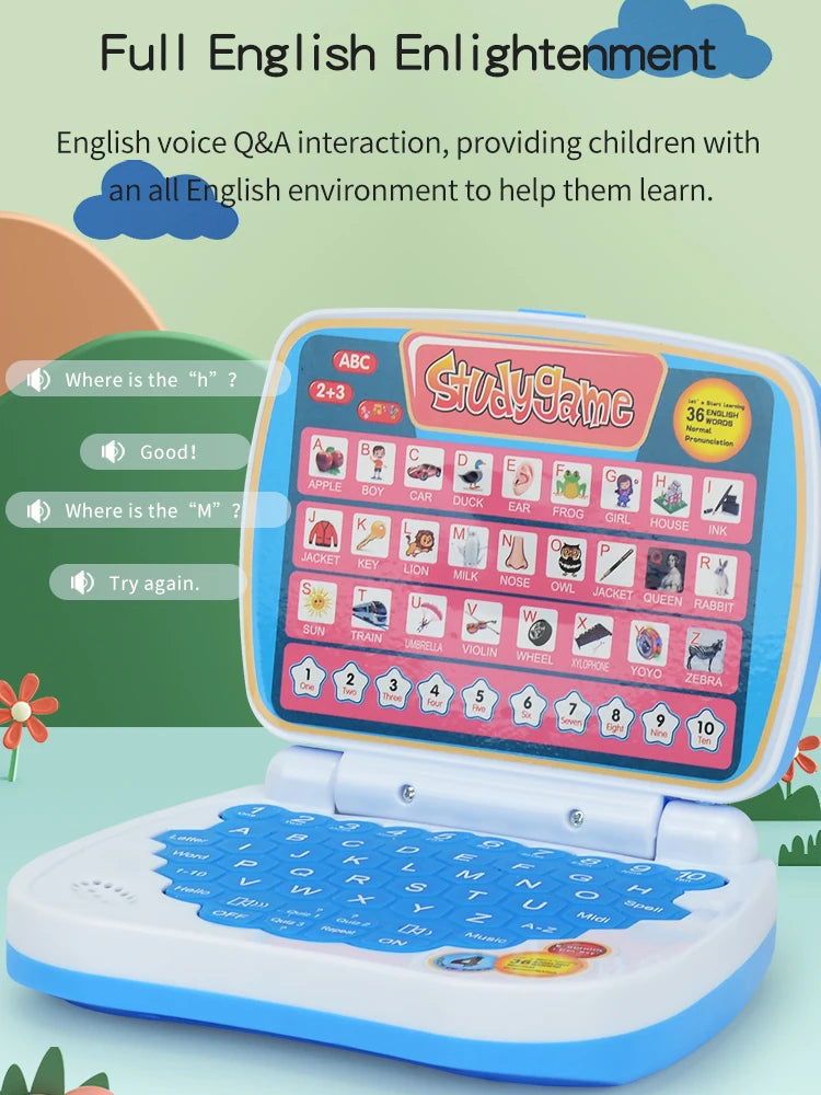 English Learning Laptop Toy – ABC, Numbers & Music for Kids 3+