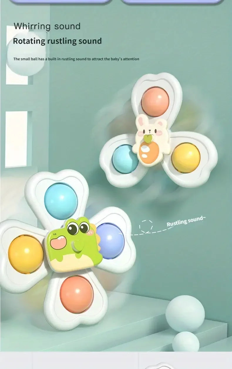 Suction Cup Spinner Toy – Baby Bath Sensory & Stress Relief Set (3-Pack)