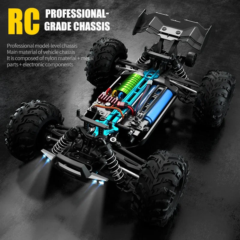 1:16 High Speed 4WD RC Monster Truck – 50 or 70 KM/H with LED Lights