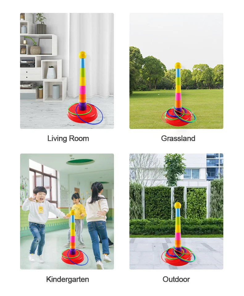 Ring Toss & Stacking Tower Game for Kids
