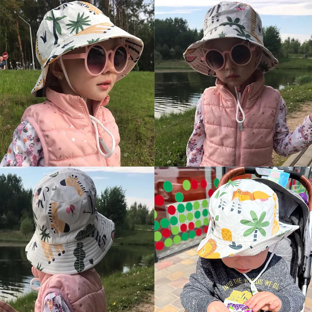 Baby Sun Hat – Cartoon Animal Park Fisherman Hat for Toddlers Ages 3 Months–7 Years