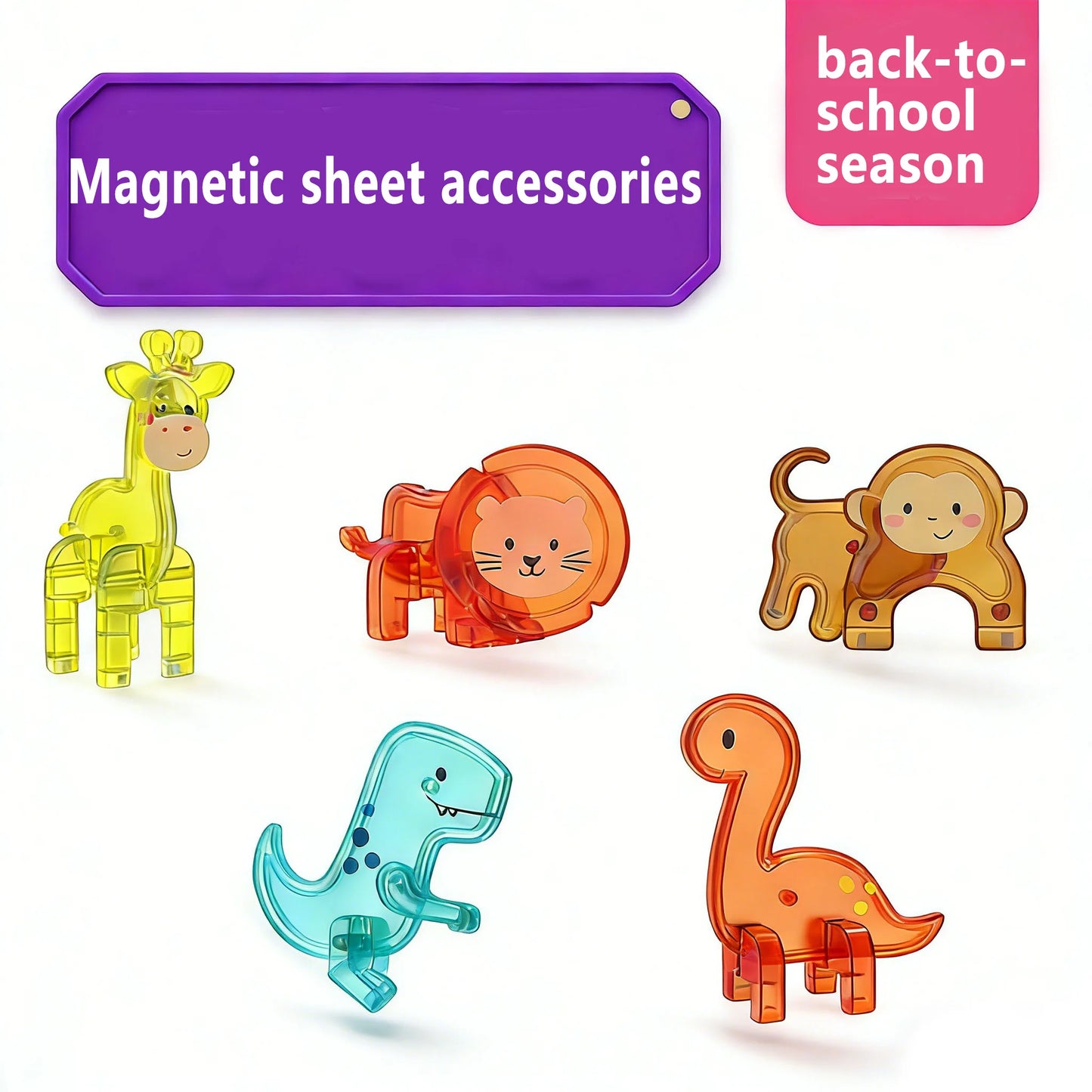 Magnetic Tile Animal Accessories – Mini Animal Puzzle Add-Ons for Kids