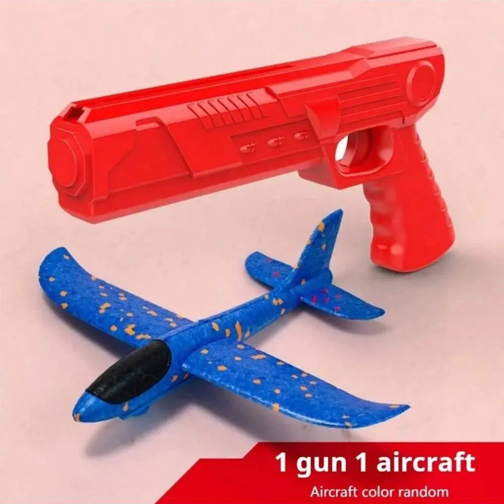 Foam Catapult Planes – Outdoor Glider Launch Set – Small gun red