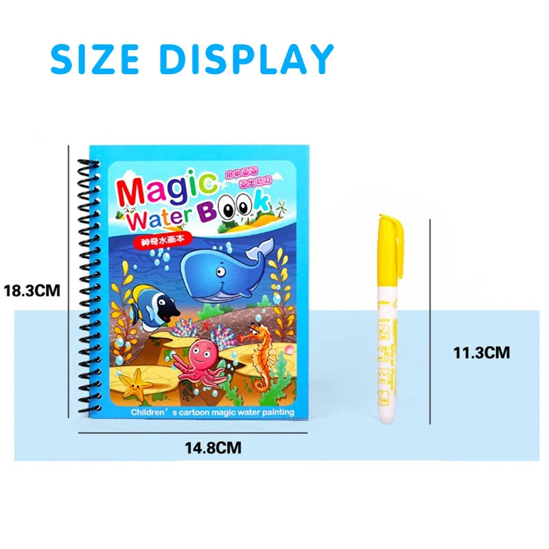 Magic Water Drawing Book – Reusable Montessori Coloring Toy for Kids