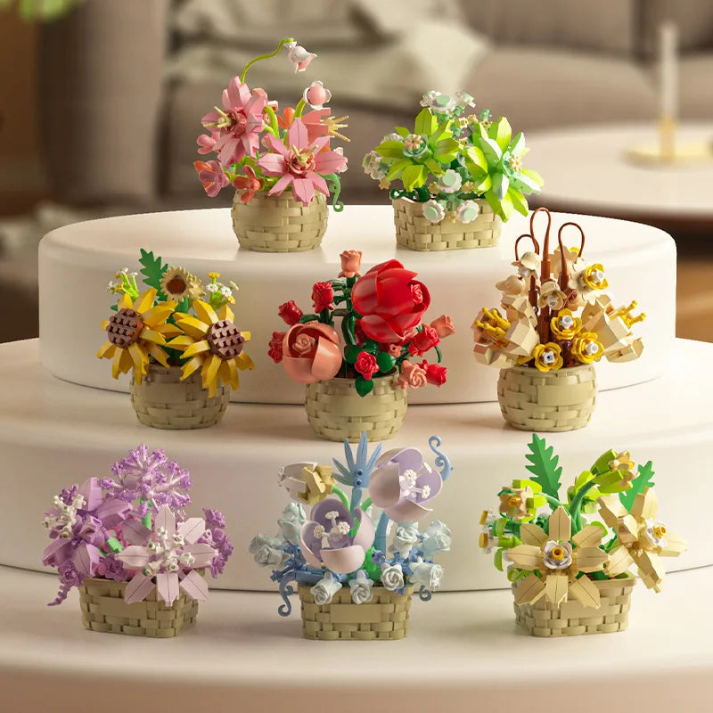 DIY Flower & Plant Building Blocks Set