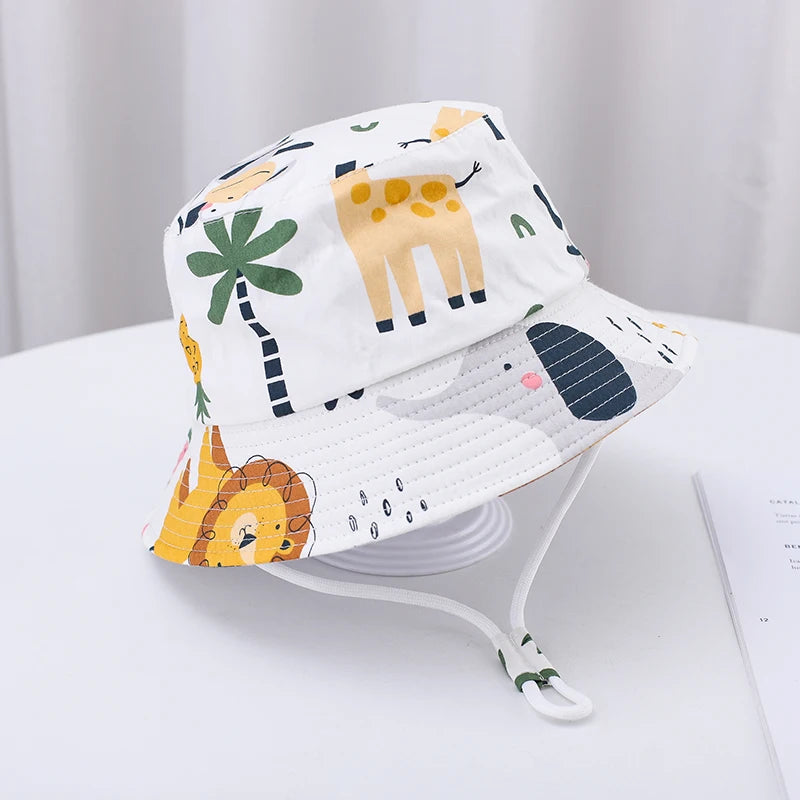 Baby Sun Hat – Cartoon Animal Park Fisherman Hat for Toddlers Ages 3 Months–7 Years