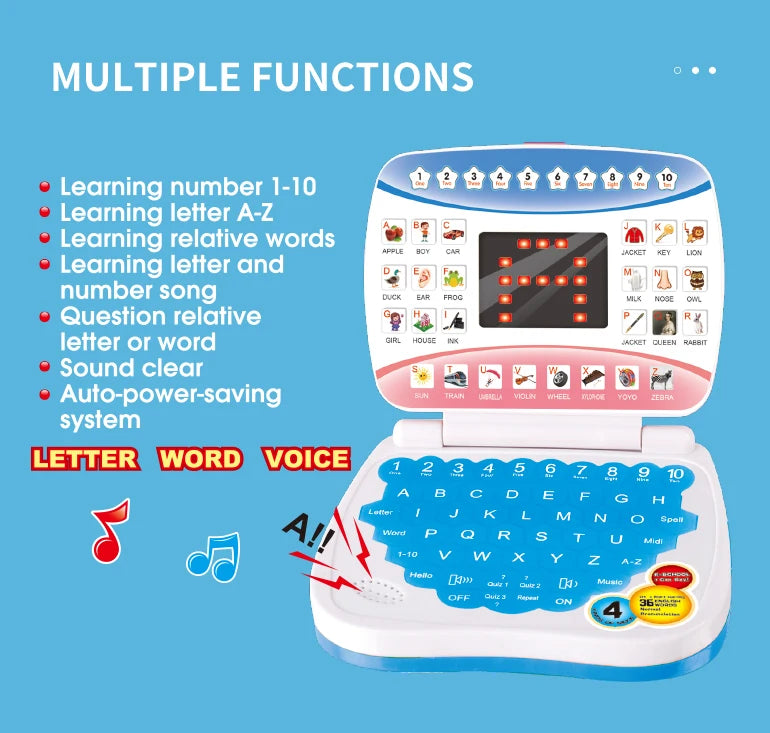 Kids Simulation Laptop – Portable Learning Typewriter for Ages 3–12