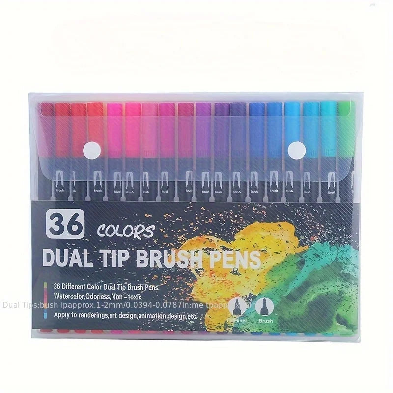 Vibrant Double-Ended Watercolor Markers – 24-Color Art Set
