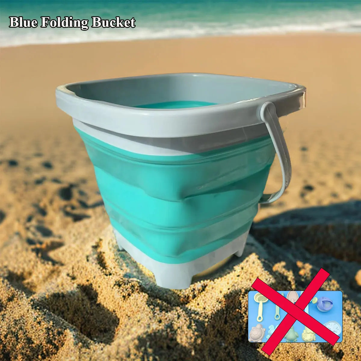 Kids Folding Bucket Sand Play Set – 1, 5 or 11 Pcs Outdoor Sandbox Kit